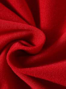 女嬰字母心形印花短袖連體衣 - 酒紅色 - 查看 5