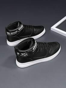 男士春季中帮个性扣式休闲运动鞋 - 黑色 - 查看 1