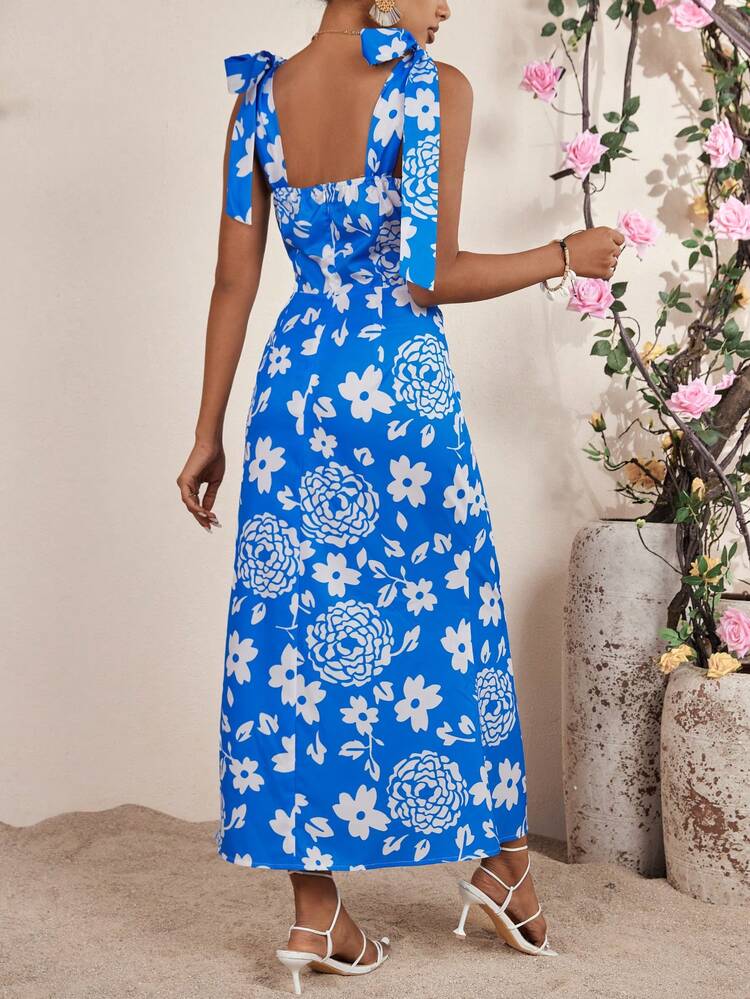 Women'S Floral Printed Mermaid Hem Dress