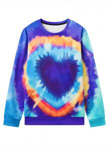 Men's Tie-Dye Pullover Sweatshirt - Blue - View 1