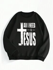 男士帶十字鑰匙印花的運動衫 - 黑色 - 查看 3