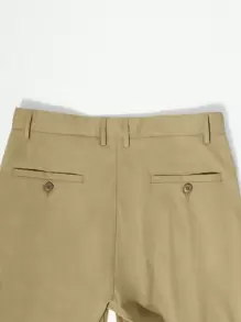 Manfinity Homme Pantalones De Hombre De Color Liso Con Bolsillos - Caqui - Ver 8