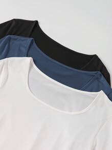 SHEIN Unity Women's Square Neck Long Sleeve Bodysuit - Multicolor - View 4