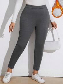 SHEIN LUNE 大尺碼女裝加厚修身打底褲