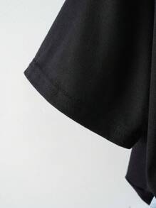 INAWLY Plus Size Cartoon And Slogan Pattern Drop Shoulder T-Shirt When Your Opinion Is A Bank Transfer, You Give It To Me Women Graphic Tee Top For Summer