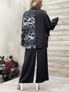 Spliced Set Shirt & Pants - Black - View 2
