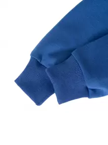 Chàng trai trẻ Khối màu Áo Zip Up Hoodie Và Quần Set bộ đồ thể thao - Màu xanh lam - Xem 5