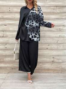 Spliced Set Shirt & Pants - Black - View 6