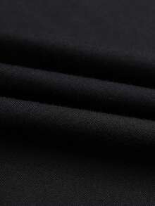 ROMWE MEN Street Life Men's Character Monogram Short-sleeved T-shirt - Black - View 3