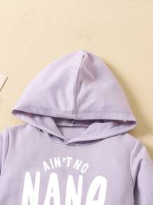 SHEIN Set van een sweatshirt met capuchon voor jonge jongens met sloganprint en broek