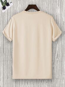 Manfinity Hypemode 男款標語蝴蝶印花短袖 T 卹 - 杏色 - 查看 2