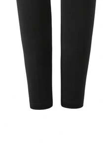 Conjunto De 3 Leggings Pretas Simples De Cor Sólida Para Pré-adolescentes