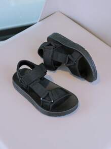 1 đôi dép thể thao trẻ em, màu đen, thời trang tối giản dành cho cả nam và nữ - màu đen - Xem 5