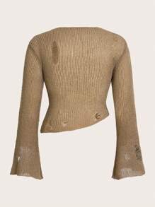 SHEIN ICON Plus Size Women's Round Neck Long Sleeve Sweater Pullover