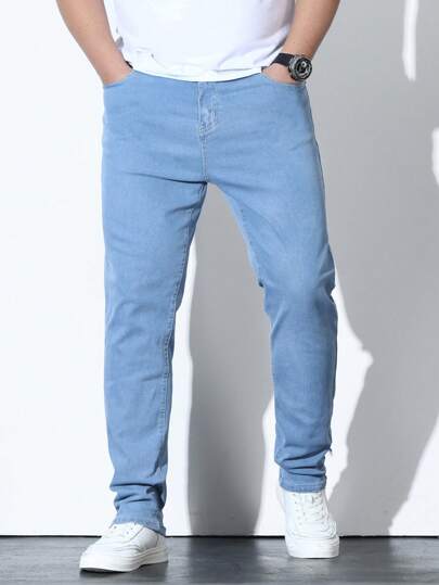 Manfinity Denimwave 男士大碼牛仔褲,帶口袋