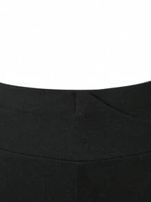 Conjunto De 3 Leggings Pretas Simples De Cor Sólida Para Pré-adolescentes