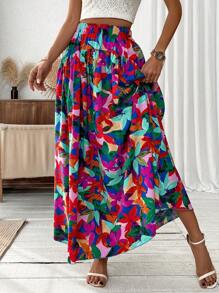 Breezaya Gonna lunga con stampa floreale per donne, outfit da vacanza e spiaggia