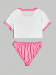 ROMWE Street Life Conjunto De Lencería Sexy De Fútbol - Multicolor - Ver 2