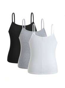 Calvaya Plus 3pcs Solid Cami Top - Multicolor - View 2