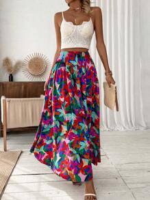 Breezaya Gonna lunga con stampa floreale per donne, outfit da vacanza e spiaggia