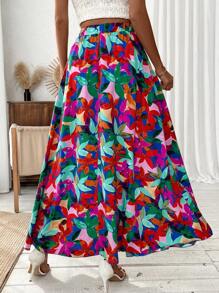 Breezaya Gonna lunga con stampa floreale per donne, outfit da vacanza e spiaggia