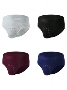 4pcs/Set Men'S Printed Breathable Triangle Boxer Briefs For All Seasons - Multicolor - View 4