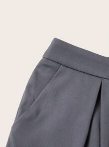 SHEIN Privé Ladies' Pleated Trousers - Grey - View 4