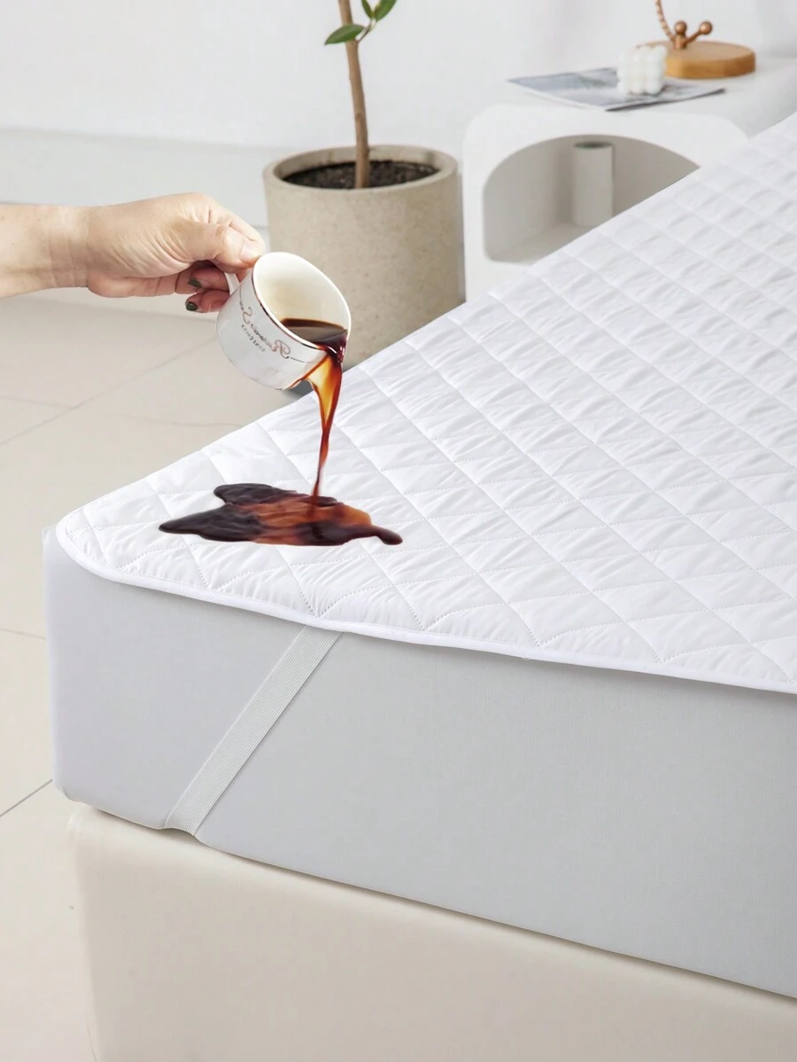 1 pezzo Coprimaterasso trapuntato 100% impermeabile, ipoallergenico, morbido e confortevole, adatto per camera da letto, dormitorio, hotel, senza vinile, misura matrimoniale - per dormitorio universitario, nuova casa - Bianco - Visualizzare 1