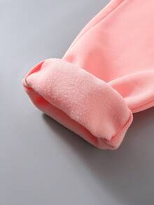 2入組少女休閒心形印花連帽衫和褲子