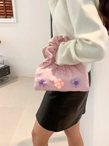 ROMWE Fairycore Women's Fashion Handbag With Flower Decoration - Pink - View 2