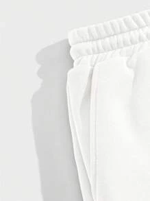 GENTILAND Pantalones De Chándal Casuales De Punto Para Hombre Con Cordón - Blanco - Ver 4