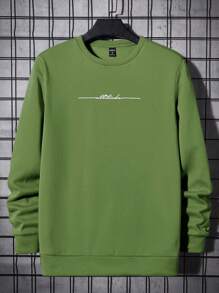 Manfinity VCAY 綠色男士針織圓領運動衫 - 綠色 - 查看 1