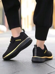 Kids' Spring Lightweight Breathable Sneakers For Boys And Girls, Black Color, Suitable For Running On Campus - Black - View 8