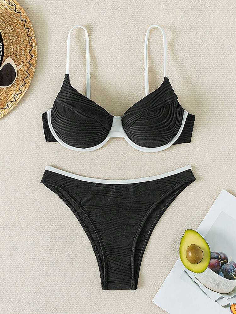 Ladies' Colorblock Bikini Set Carnival Summer Beach