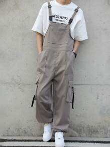 Manfinity Hypemode Men's Cargo Pocket Overall Jumpsuit - Grey - View 6