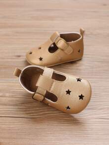 新款春夏镂空设计软底防滑公主款鞋适合0-1岁婴幼儿 - 金色 - 查看 3