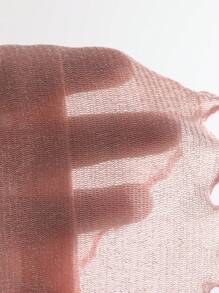 DAZY 露肩长袖短款衬衫，情人节长袖上衣，露肩学院风上衣，秋季女装 - 粉色 - 查看 8