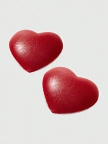 ROMWE 1pair Heart Shaped Silicone Nipple Cover - Red - View 3