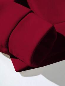 Manfinity Hypemode Men's Letter Print Drawstring Hoodie - Burgundy - View 5