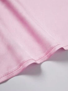 SHEIN Qutie Women's Drape Neck Tie Backless Halter Top - Pink - View 5