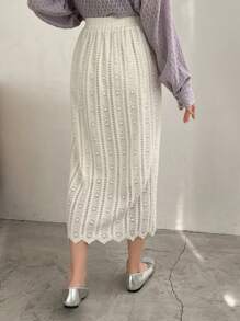 FRIFUL 女士純色蕾絲裙 - 米色 - 查看 2