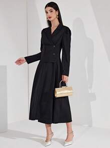 Modelyn Vestido largo de mujer con mangas abullonadas, vestidos de noche largos