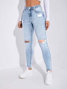 Jeans ajustados desgarro