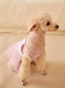 PETSIN Valentine's Day Pink Heart Mesh Tutu Dress For Pets - Multicolor - View 6
