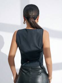 GENKIRA 單排扣條紋背心西裝外套 - 彩色 - 查看 2