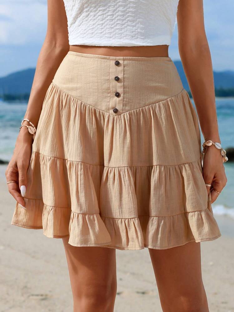 Women's Holiday Ruffle Hem Skirt