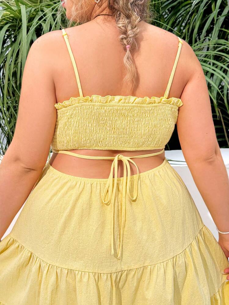 Plus Size Tie Front Cami Dress