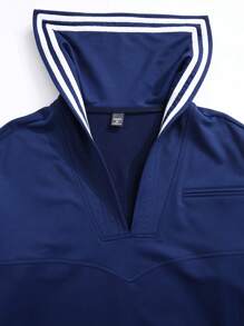 Manfinity Hypemode Sudadera Con Cuello De Marinero Para Hombre - Azul Marino - Ver 5