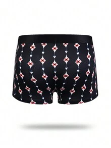 شورت بوكسر للرجال مطبوع بتصميمات هندسية بالألوان المتداخلة و بشكل قلب - متعدد الألوان - مشاهدة 2