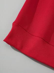 Men's Cartoon Slogan Printed Sweatshirt - Red - View 5